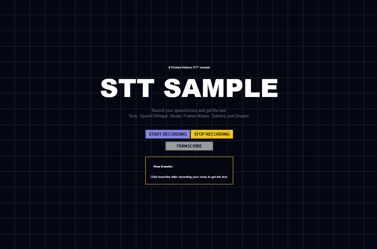 An image of the Speech to Text Demo project.